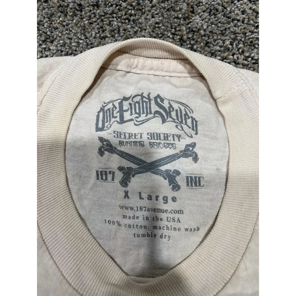 One Eight Seven Rockstar Wifey Graphic T-Shirt XL Cream 187 Secret Society USA
